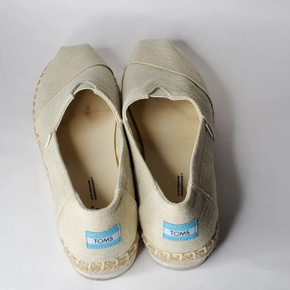 Toms Women's Alpargata Platform Espadrille Slip on Casual shoes Size 10
